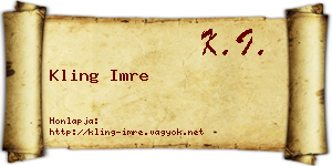 Kling Imre névjegykártya